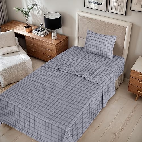 Vista 17 de RUVANTI Juego de sábanas de franela 100% algodón, tamaño matrimonial, 4 piezas, Alpine Serenity Serenidad alpina