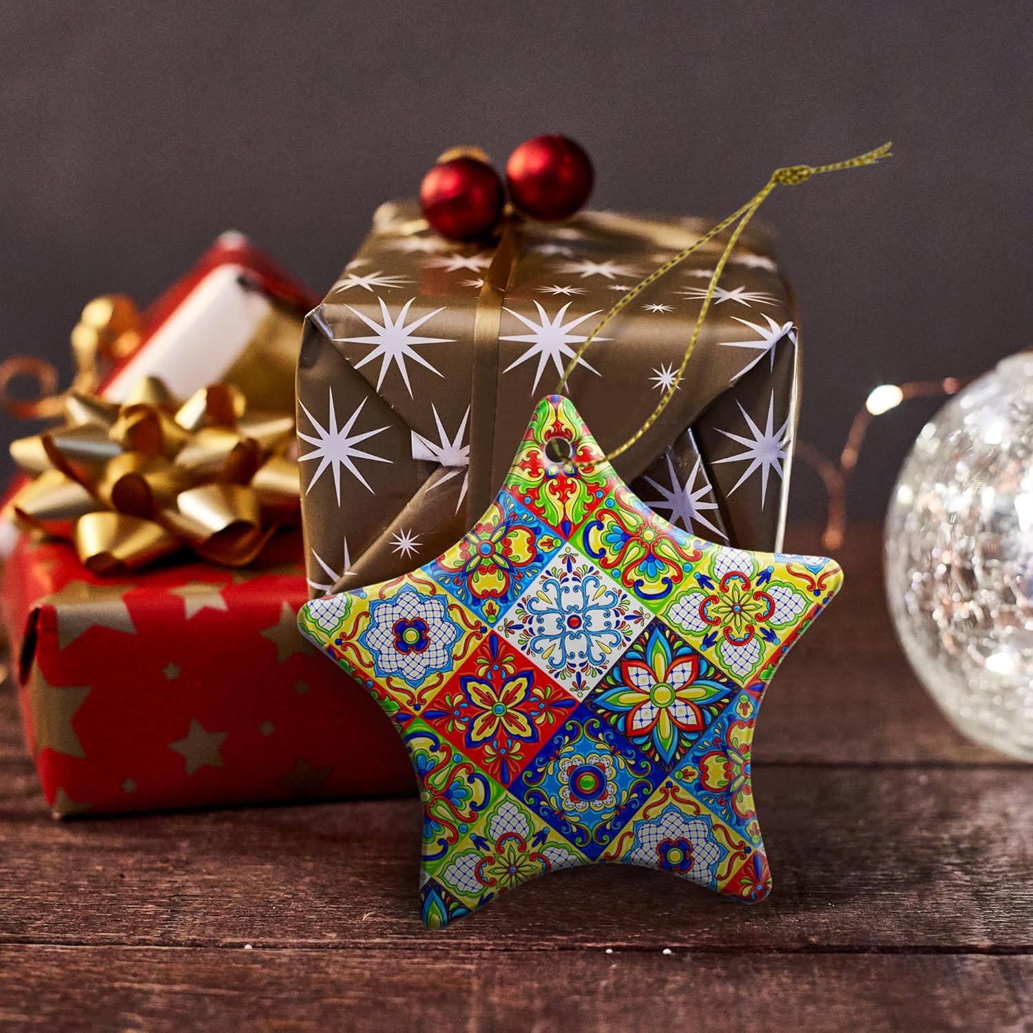 Christmas Ornaments 2025,Mexican Talavera Ornaments for Christmas Tree Holidays Ornaments Decorations,adornos de Navidad Ceramic Xmas Gifts Idea for Home Decor - Image 6