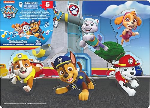 Spin Master Games 6059998 Nickelodeon PAW Patrol Sound - Rompecabezas para niños, 5 piezas, color gris