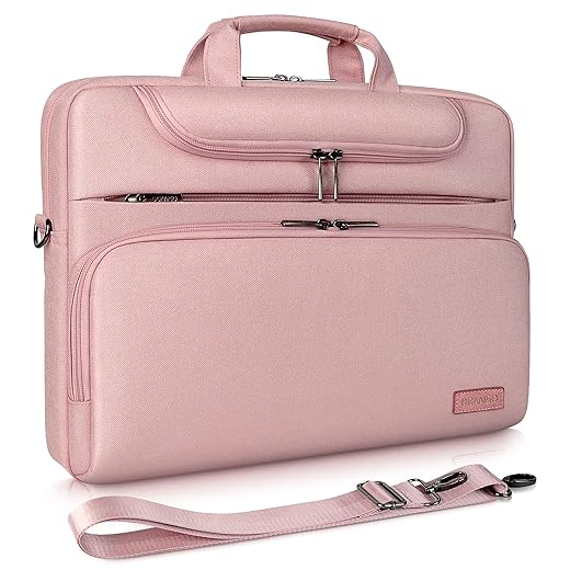 DOMISO 13-13,3 Pulgadas Impermeable Funda Protectora Bolsa Bandolera Maletin Compatible con Ordenador Portátil/Apple MacBook Pro Retina/Asus/HP/Lenovo/Primux/Acer/MSI, Rosado