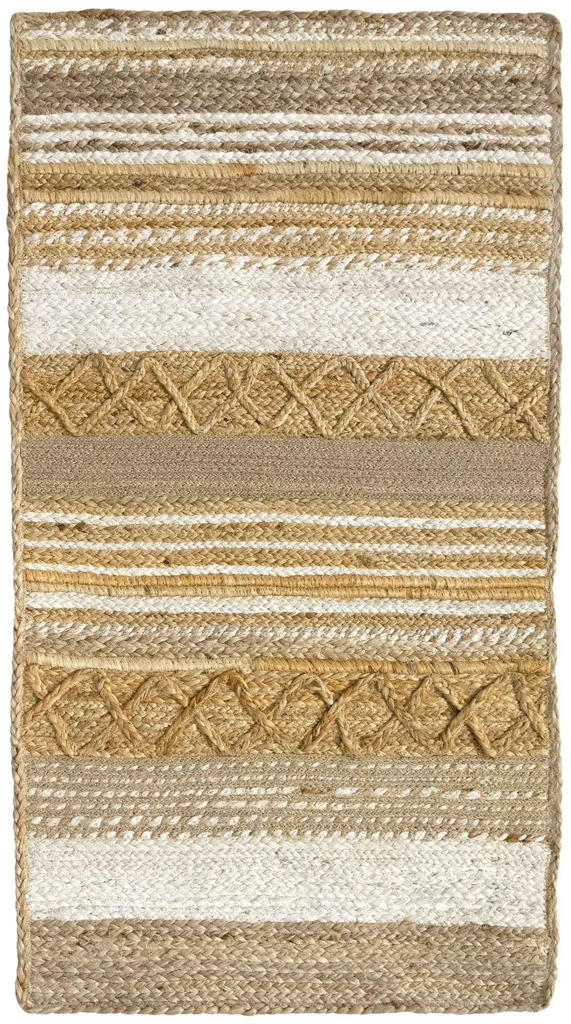 HAMID - Alfombra de Yute Sofía, 100% Fibra de Yute Natural, Alfombra Suave, Tejida a Mano, Alfombra de Salón, Comedor, Dormitorio, Pasillos, Entrada, (150x80cm)