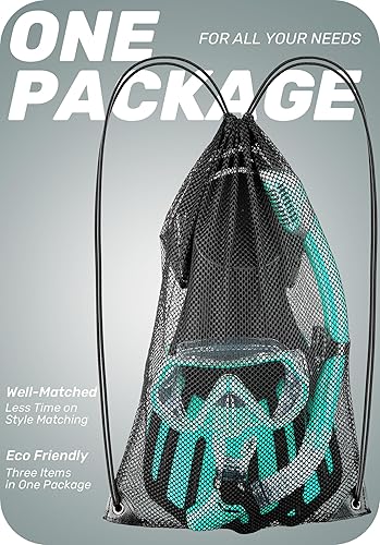 Miniatura 2 de CAPAS Juego de aletas de máscara de esnórquel, equipo de esnórquel de tamaño de viaje para adultos con aletas ajustables, máscara de buceo y