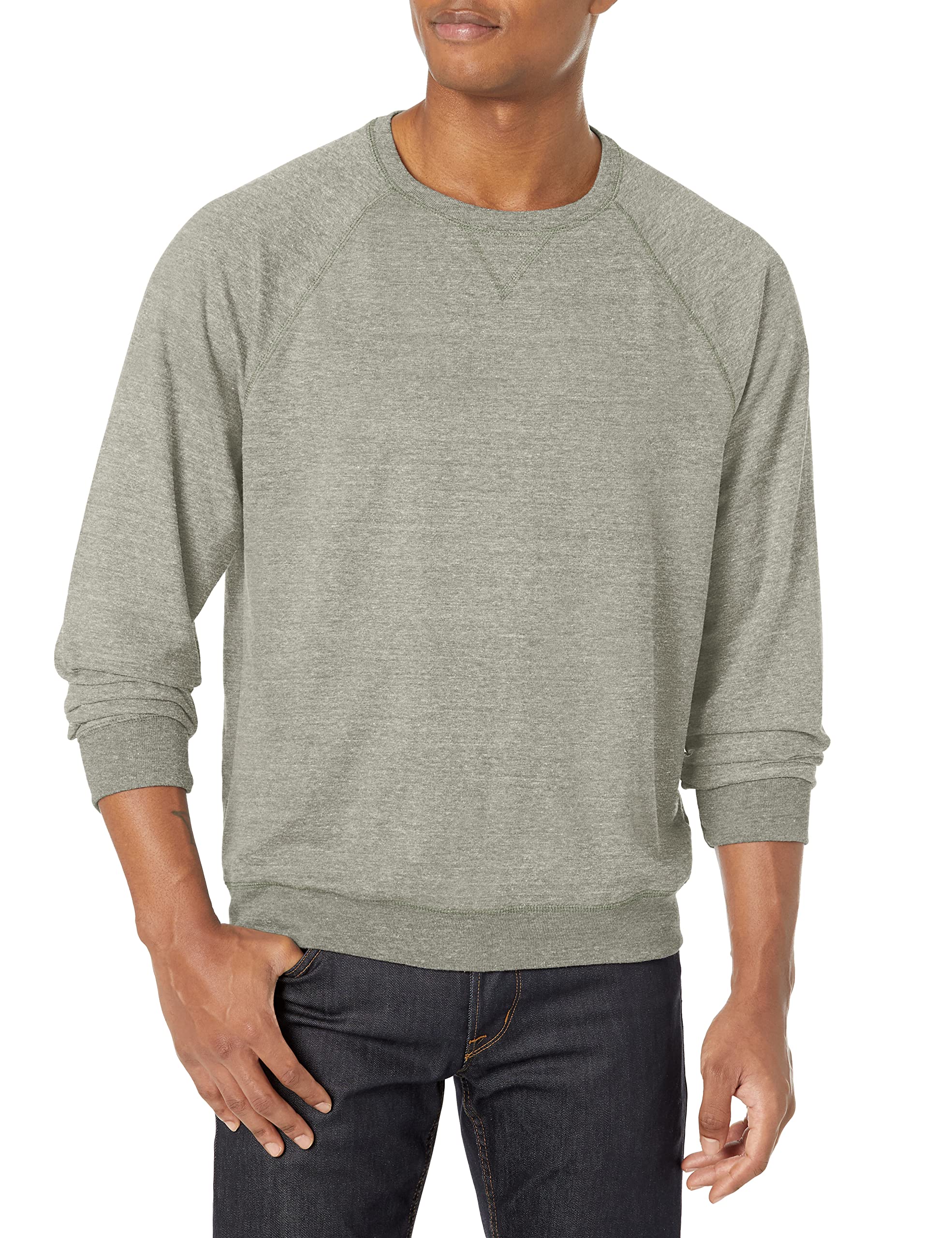 Hanes Originals - Sudadera de Rizo francés para Hombre con Cuello Redondo, Camuflaje PE Heather, XL-XL