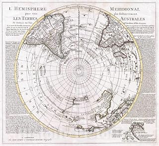 Historic Map : Covens and Mortier Map of The Southern Hemisphere (South Pole, Antarctic), 1741, Vintage Wall Art : 32in x 36in