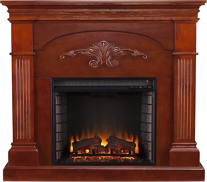 Chimenea Eléctrica Sicilian Harvest Madera Café 40.25x44.75x12 in miniatura 5