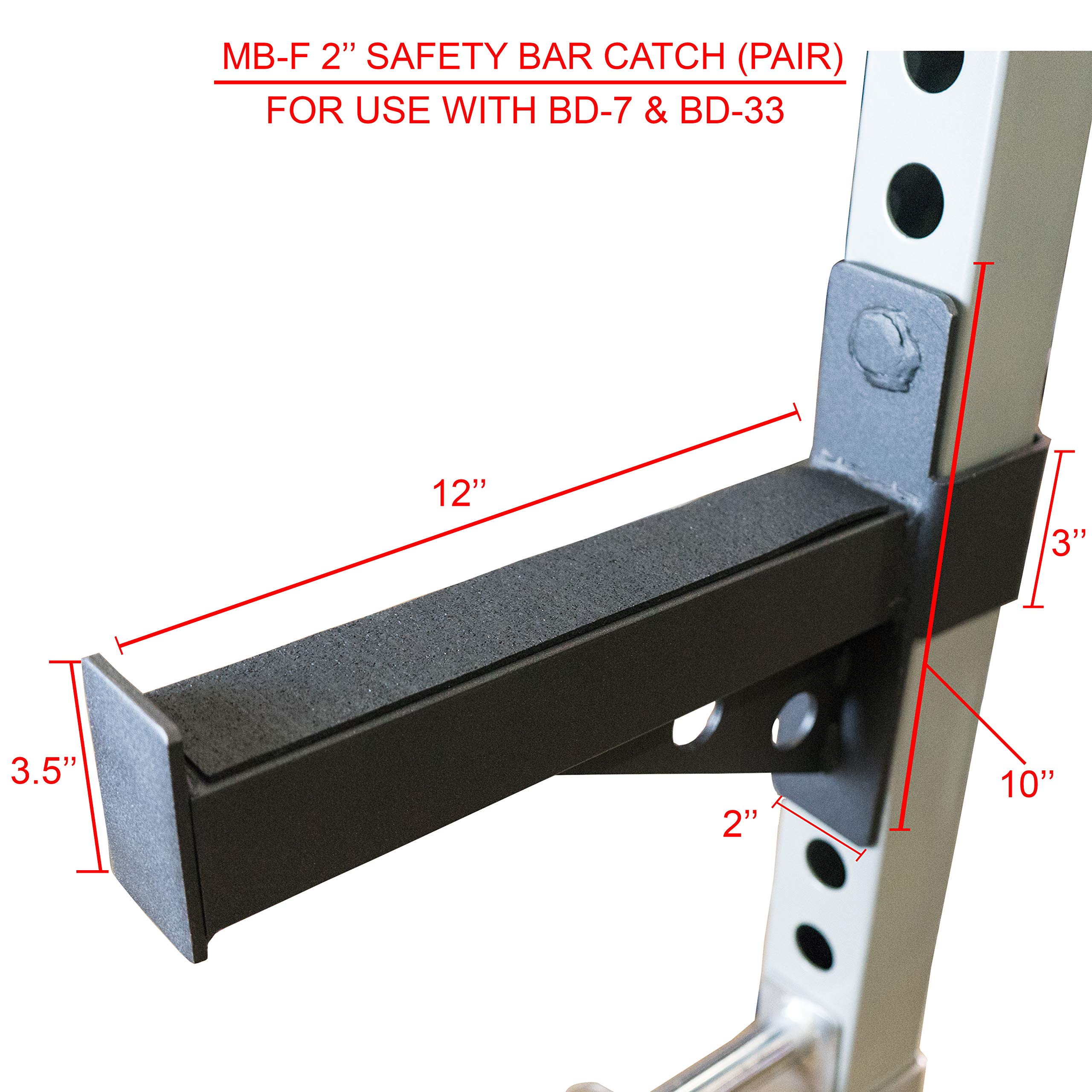 Valor Fitness MBF Safety Bar Extension Accessory Set for BD7 and BD