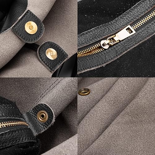 Miniatura 7 de Blofinche Bolso de mano de cuero genuino para mujer, monederos para mujer, bolsos hobo bolsos hombro trabajo Satchel