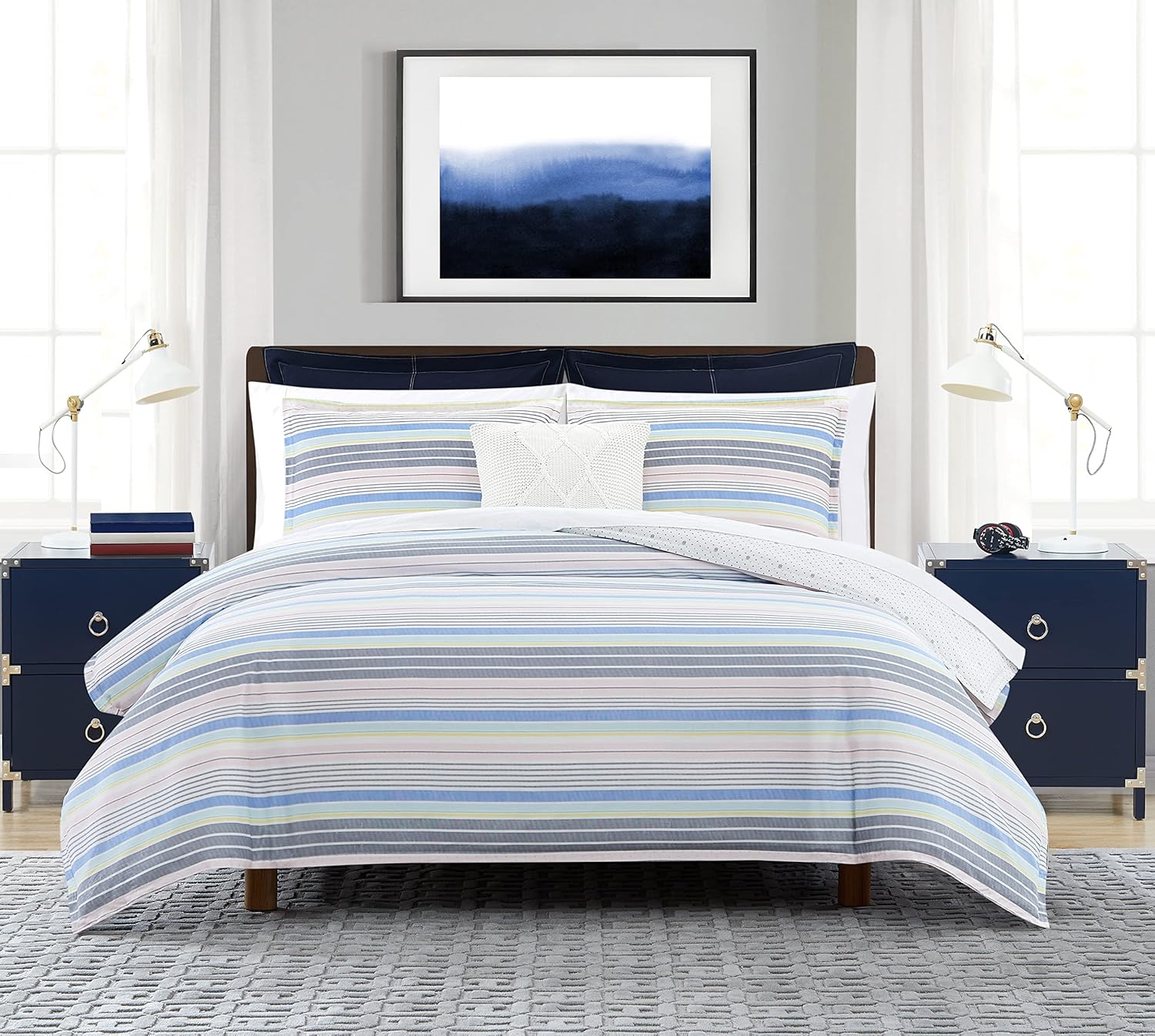 Tommy Hilfiger Avery Stripe Printed 144 TC Set of 3