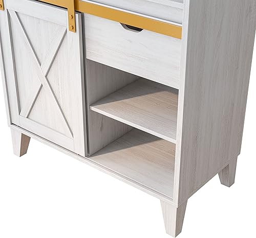 Miniatura 9 de HOMES Inside + Out Dover Farmhouse - Estante de cocina para panadería con 7 estantes de 32 pulgadas para platos, tarros de especias, jarrones y