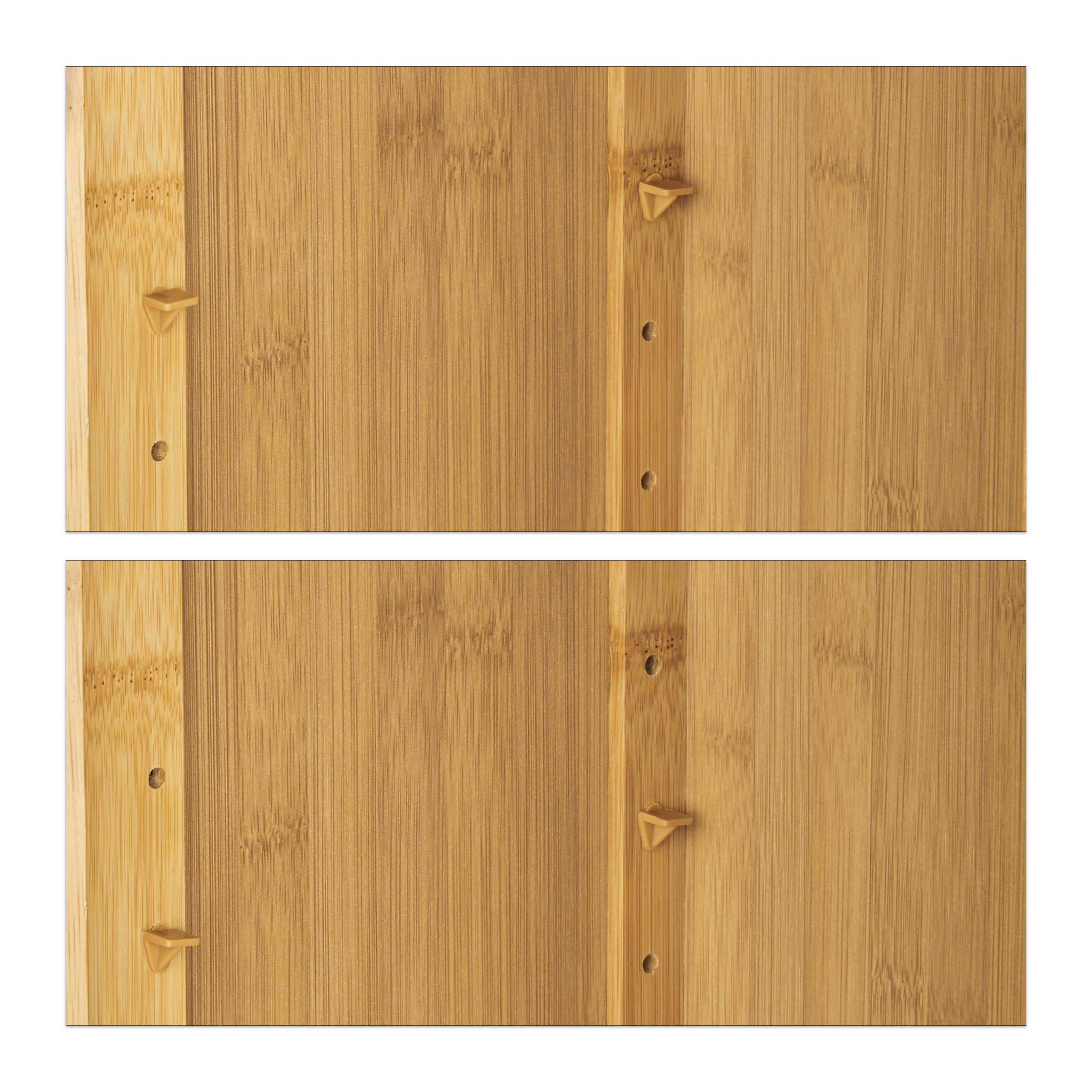 Relaxdays Armadietto da Parete per Il Bagno, Scaffale Appeso in bambù, 2 Ripiani, H x L x P: 66 x 35 x 20 cm, Naturale, Bambú, MDF, Marrone, 20x35x66 cm