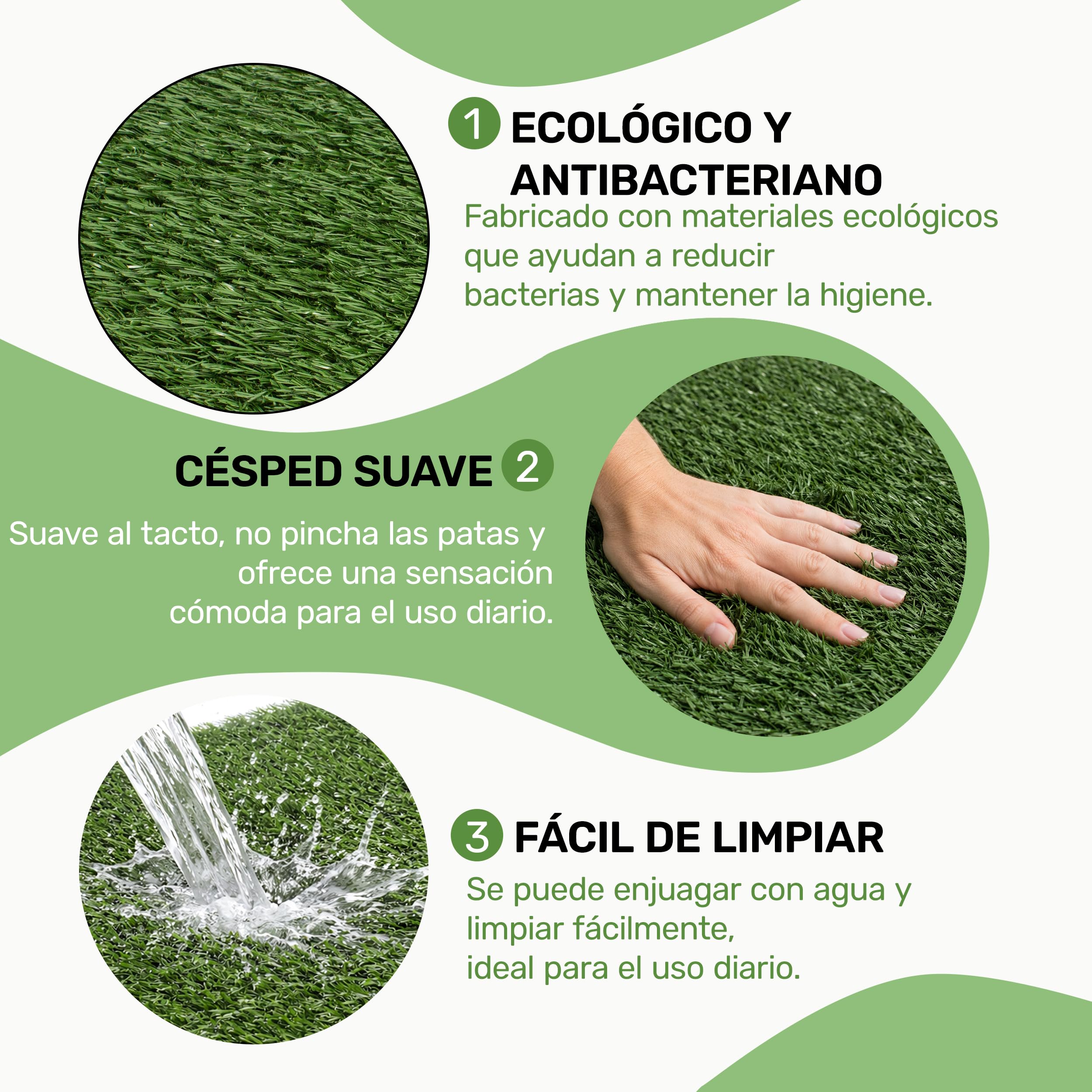 Inodoro para Perros con Césped Artificial, Baño Entrenamiento Interior y Exterior 67 x 42 x 5 cm, Bandeja Antideslizante con Drenaje, Reutilizable y Fácil de Limpiar para Cachorros y Perros Adultos