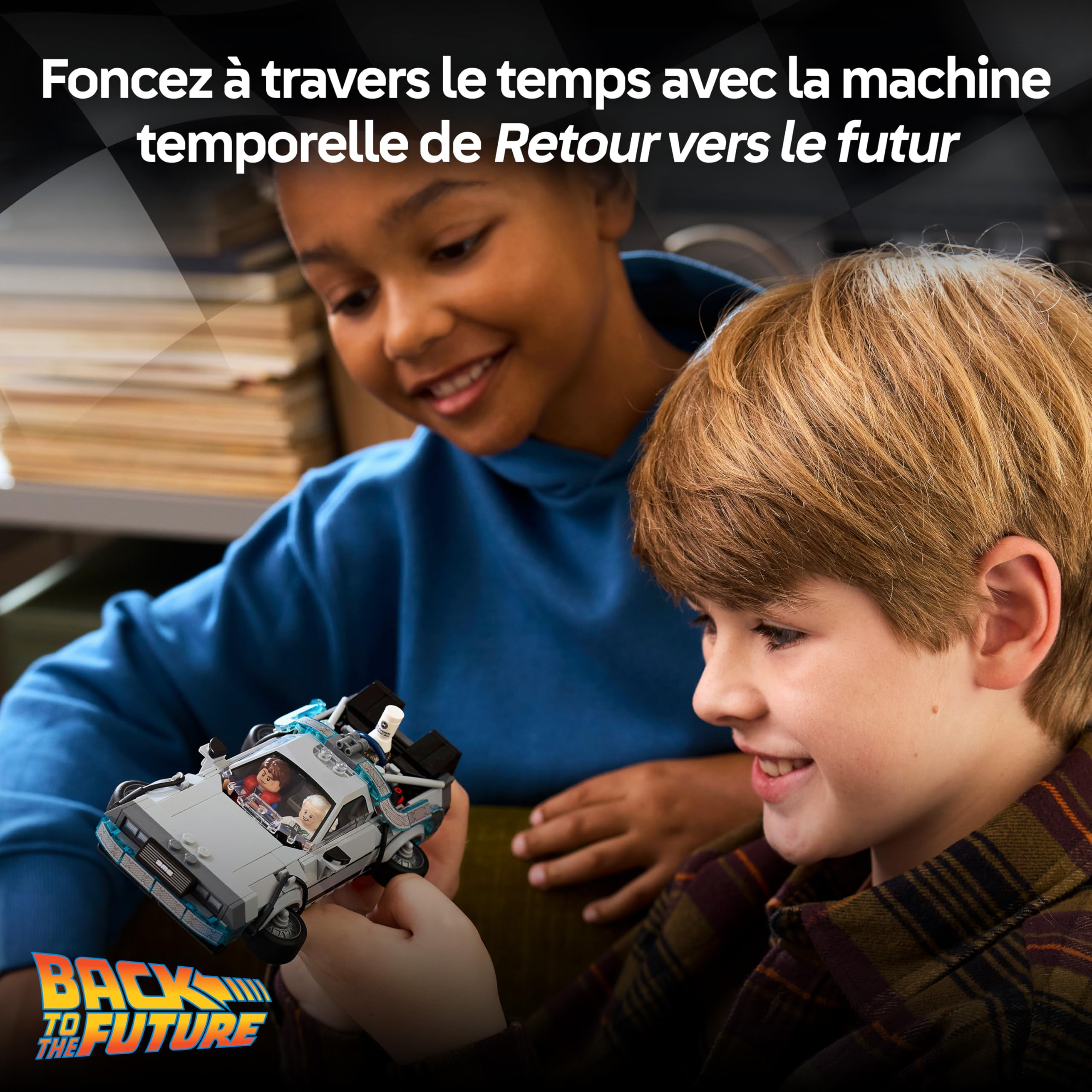 LEGO Speed Champions La Machine à Remonter Le Temps de Retour vers Le Futur - Jouet Voiture - Maquette avec Minifigurines de Doc Brown & Marty McFly - Cadeau pour Garçon, Fille & Fans dès 9 Ans 77256