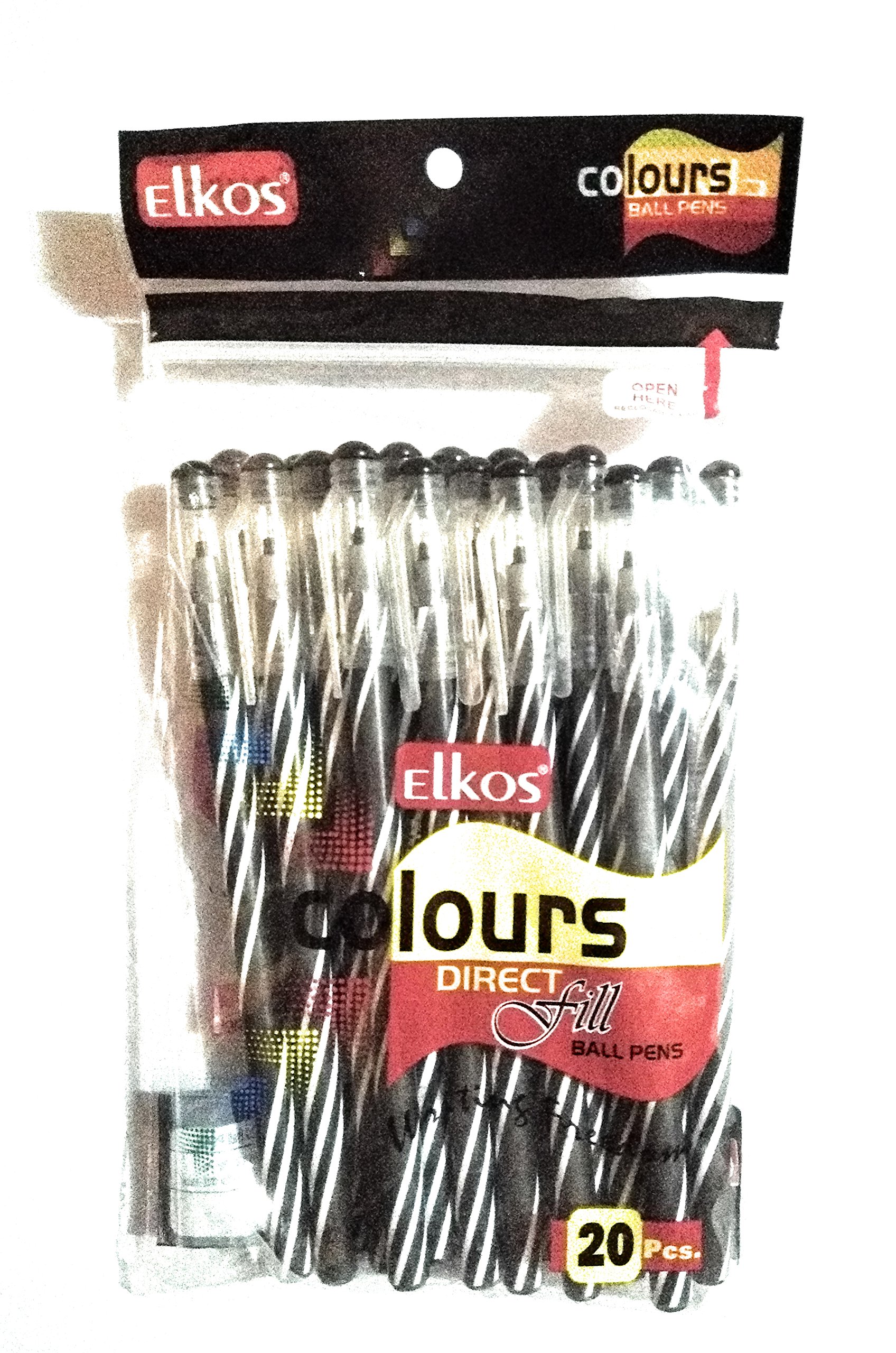 ELKOS COLOR DF BALL PEN PACK OF 20 PENS USE AND THROW (BLACK)