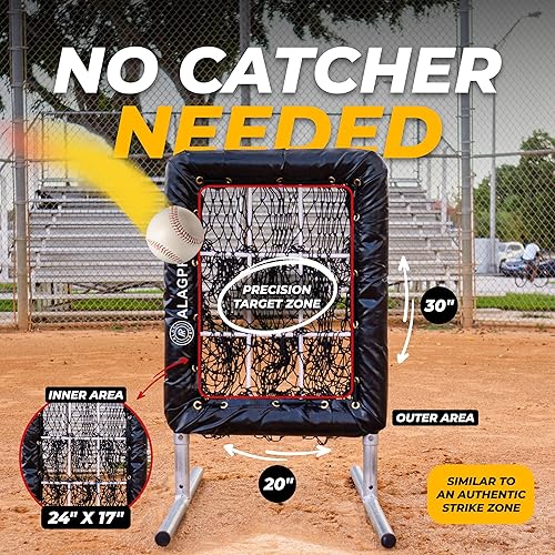 Miniatura 3 de ALAGPRO Red de Lanzamiento de Bolsillo con 9 Agujeros Objetivo de Lanzamiento Zona de Strike para Lanzadores de Béisbol y Sóftbol - Ayuda de