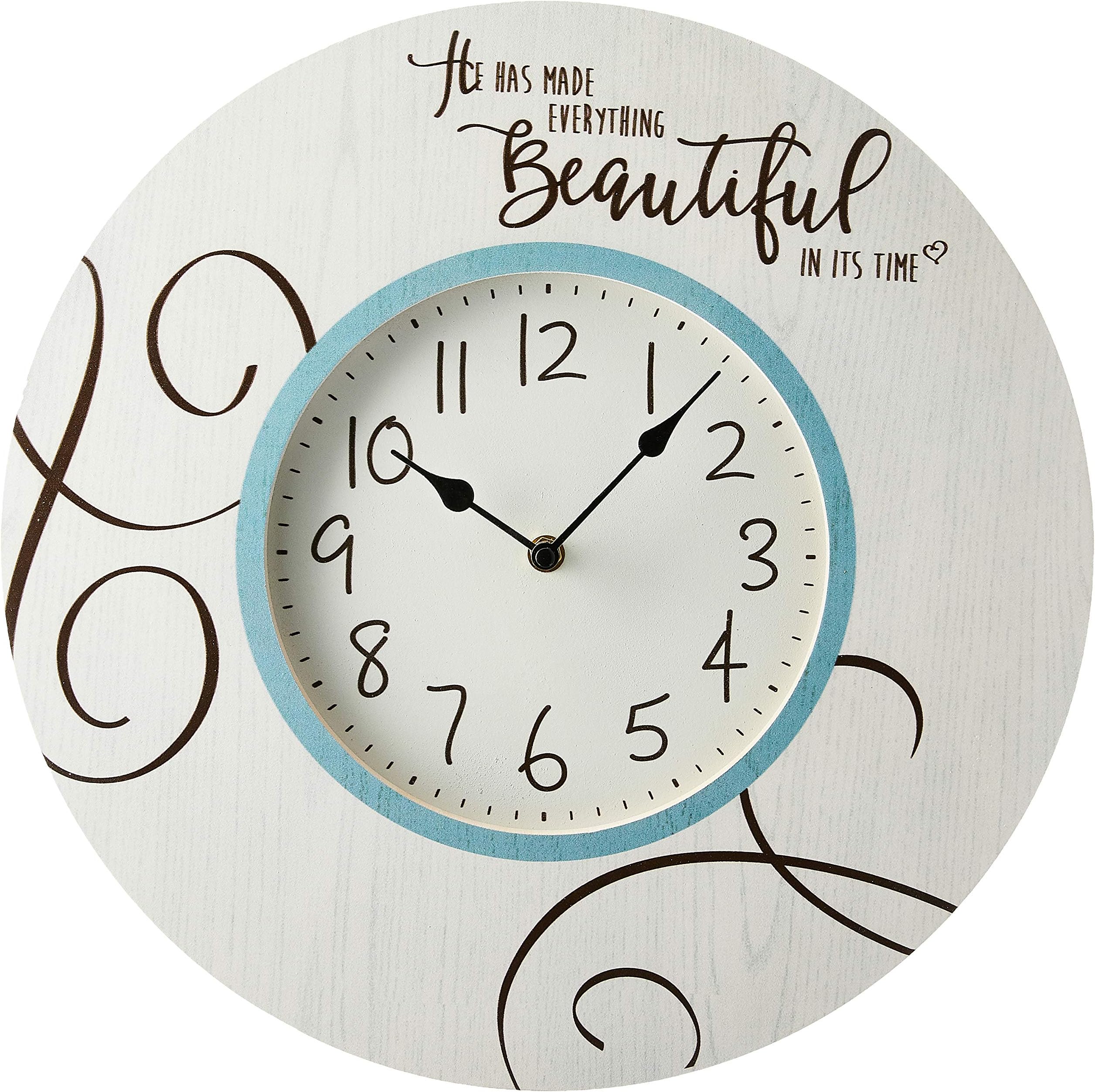 Precious Moments Farmhouse Decor He Has Made Everything Beautiful in Its Time Wood/Metal Wall Clock 189916, Multi-Color, One Size