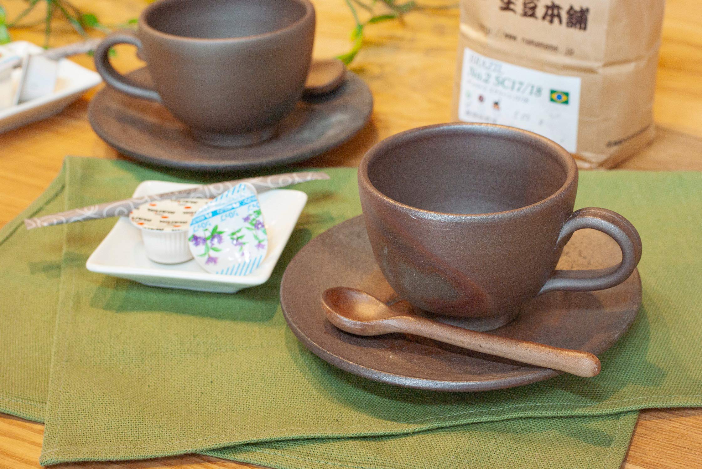 備前焼 セット Amazon｜備前焼 夢幻工房 ティーセット スプーン付 桟切 陶器