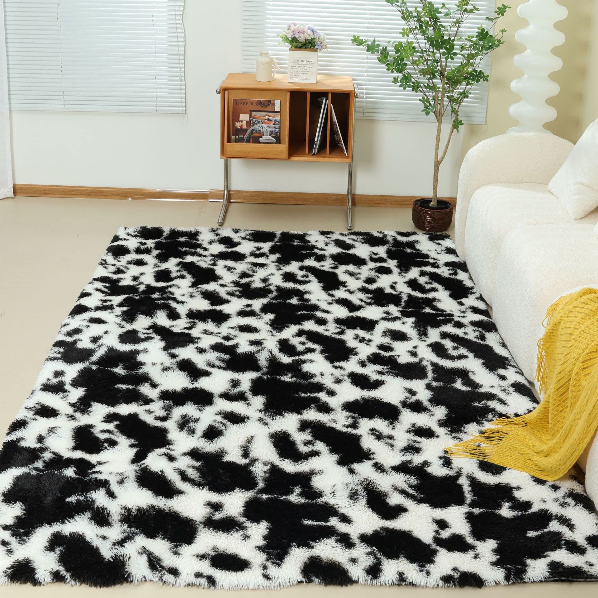 xinwanhong Carpet Shaggy Fluffy Shaggy, Raccoon Carpet Living Room, Anti-Slip Extra Large Carpet for Room Home Décor, Modern Long Pile Shaggy Bed Rug for Bedroom Hallway Kitchen,L,160 * 230CM