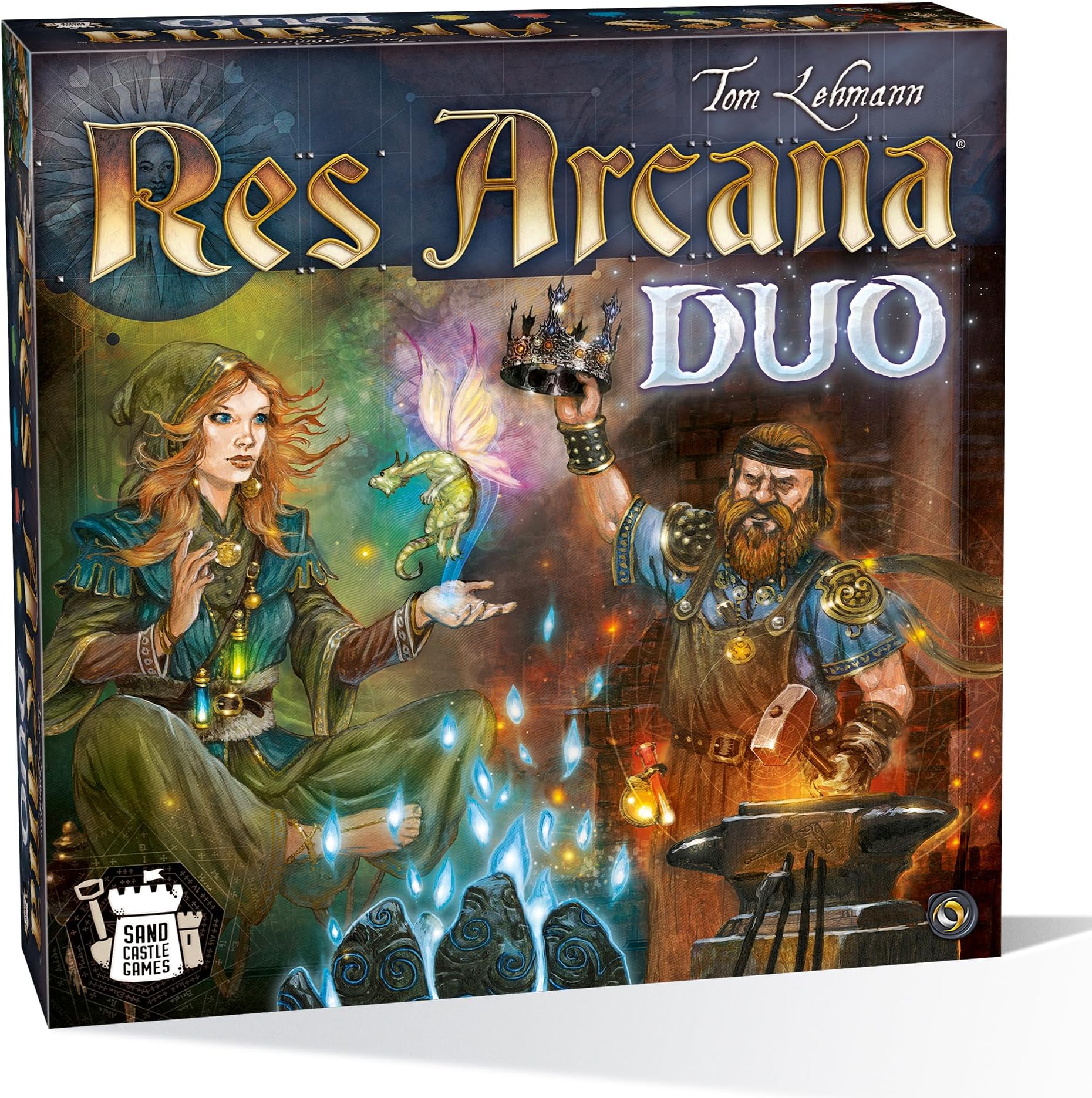 Res Arcana Duo Board Game - Strategic Two-Player Duel! Expandable Game System, Fantasy Adventure Game for Kids & Adults, Ages 14+, 2 Players, 20 Min Playtime, Made by Sand Castle Games
