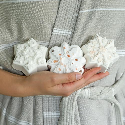 Miniatura 8 de LA SALT CO Bomba de baño de cristal de copo de nieve, trío de las maravillas de invierno, aromaterapia para baño o ducha, vaporizador totalmente