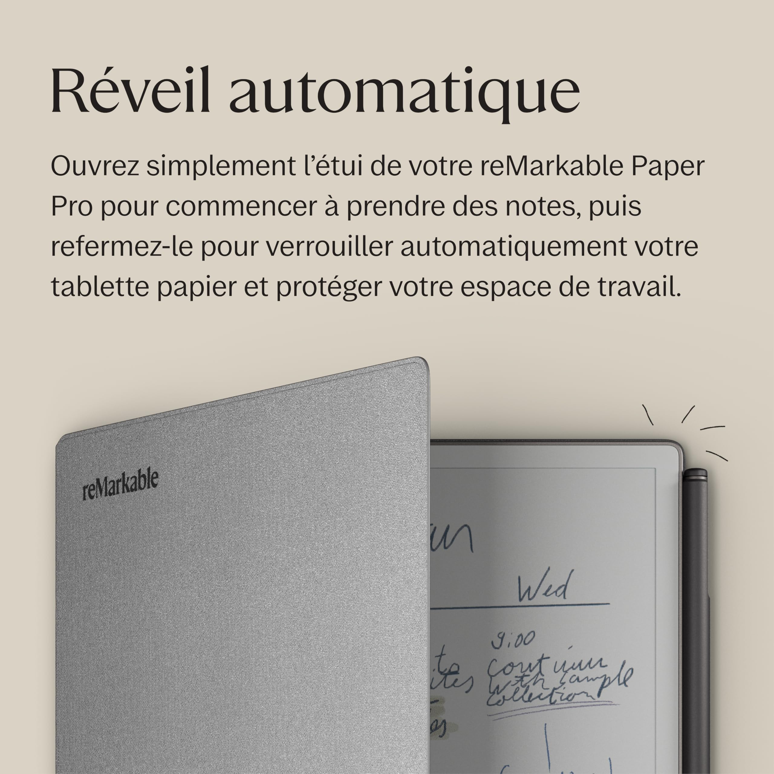 reMarkable Book Folio | Housse polymère pour Tablette reMarkable Paper Pro | Gris
