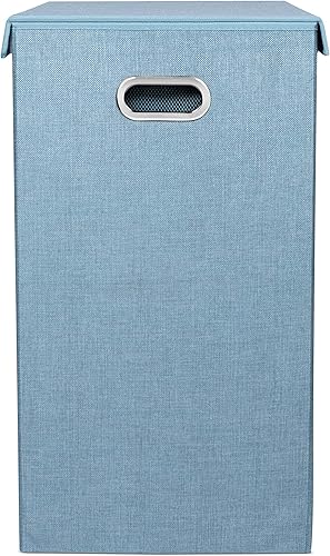 Vista 53 de BirdRock Home - Cesta para la ropa sucia, color rosa y azul, Doble, Marrón