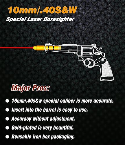 Miniatura 6 de BOOLIT EYE 40S & W 0.394 in Especial Laser Boresighter Extremo Barril Laser Bore Vista Precisa y Fácil de Instalar Revólveres, Pistolas, Rifle y
