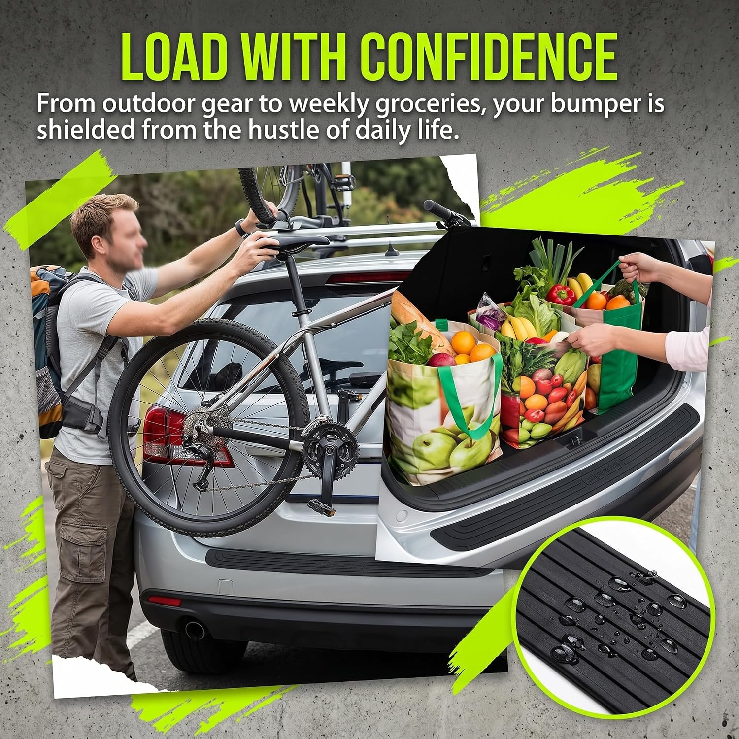 Car Trunk Protection Strip, 35.4 × 3.15" Anti-Collision Rear Bumper Guard, Anti-Scratch Trunk Door Edge Entry Protector, Universal Car Exterior Accessories for Cars, SUVs (Black)