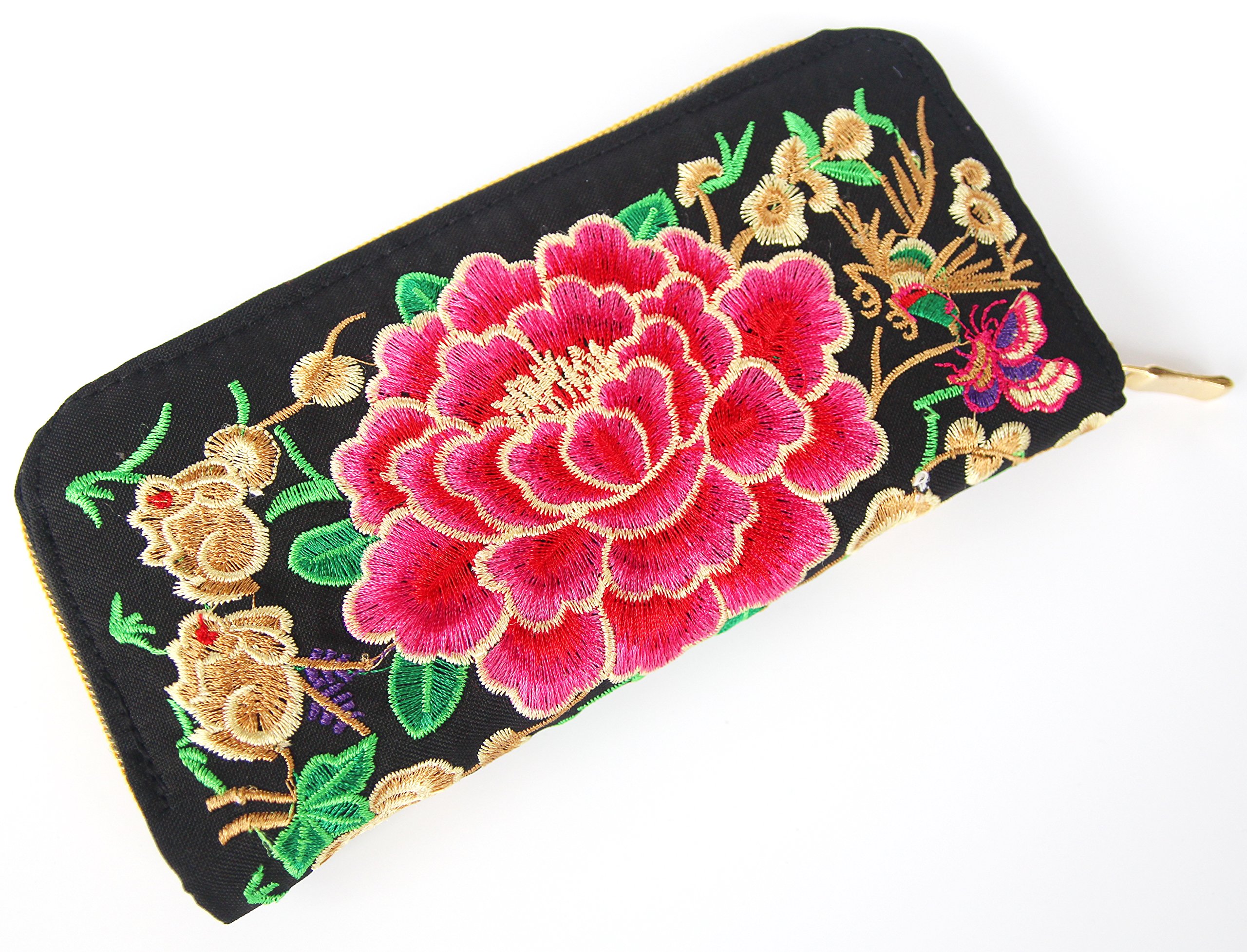 Double-sided Chinese Style Embroidery Long Women Wallet （Cosmetic Bag）