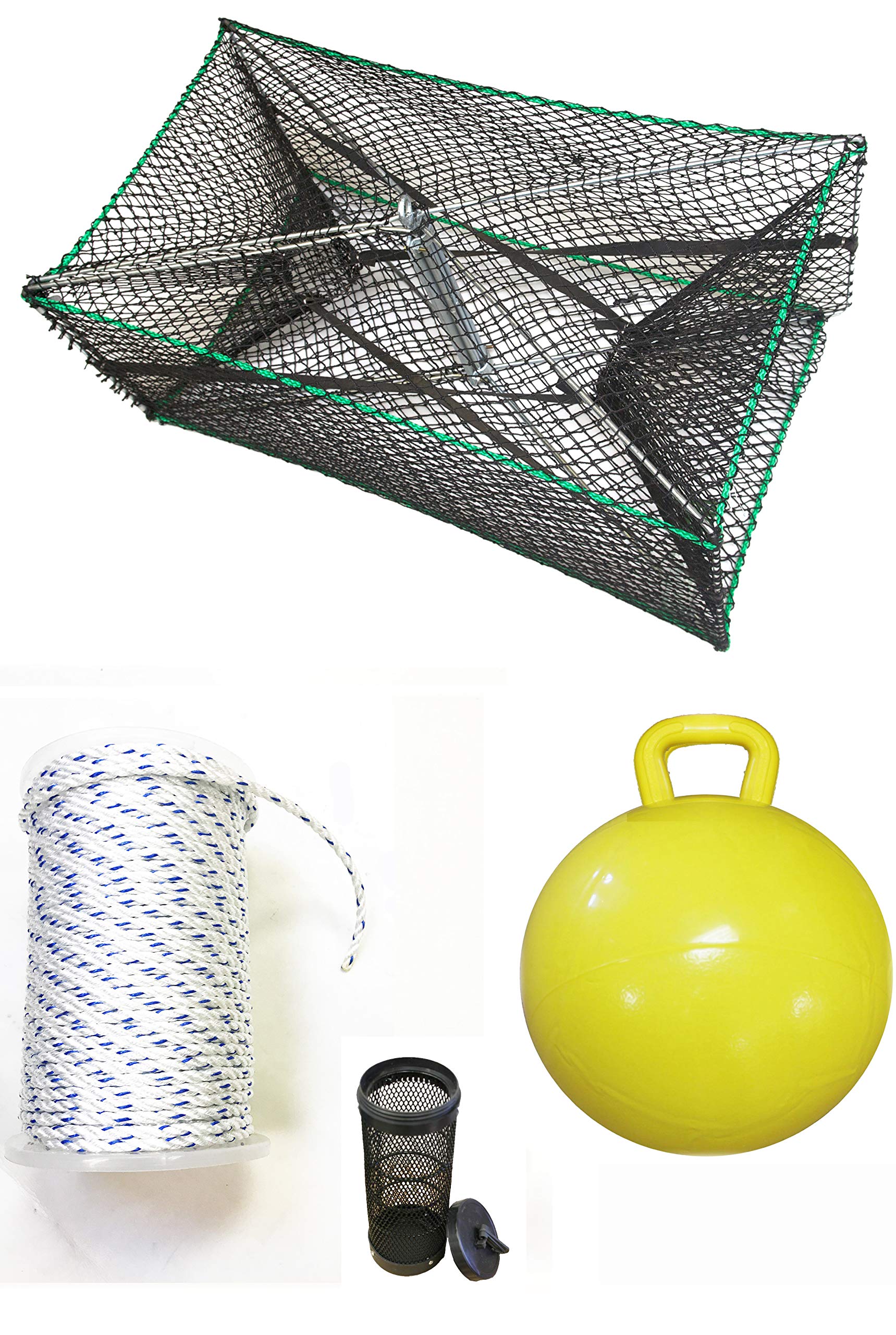 KUFA Sports Galvanized Steel Foldable Prawn Trap with Prawn Trap Accessory Combo (S32+PHM5)