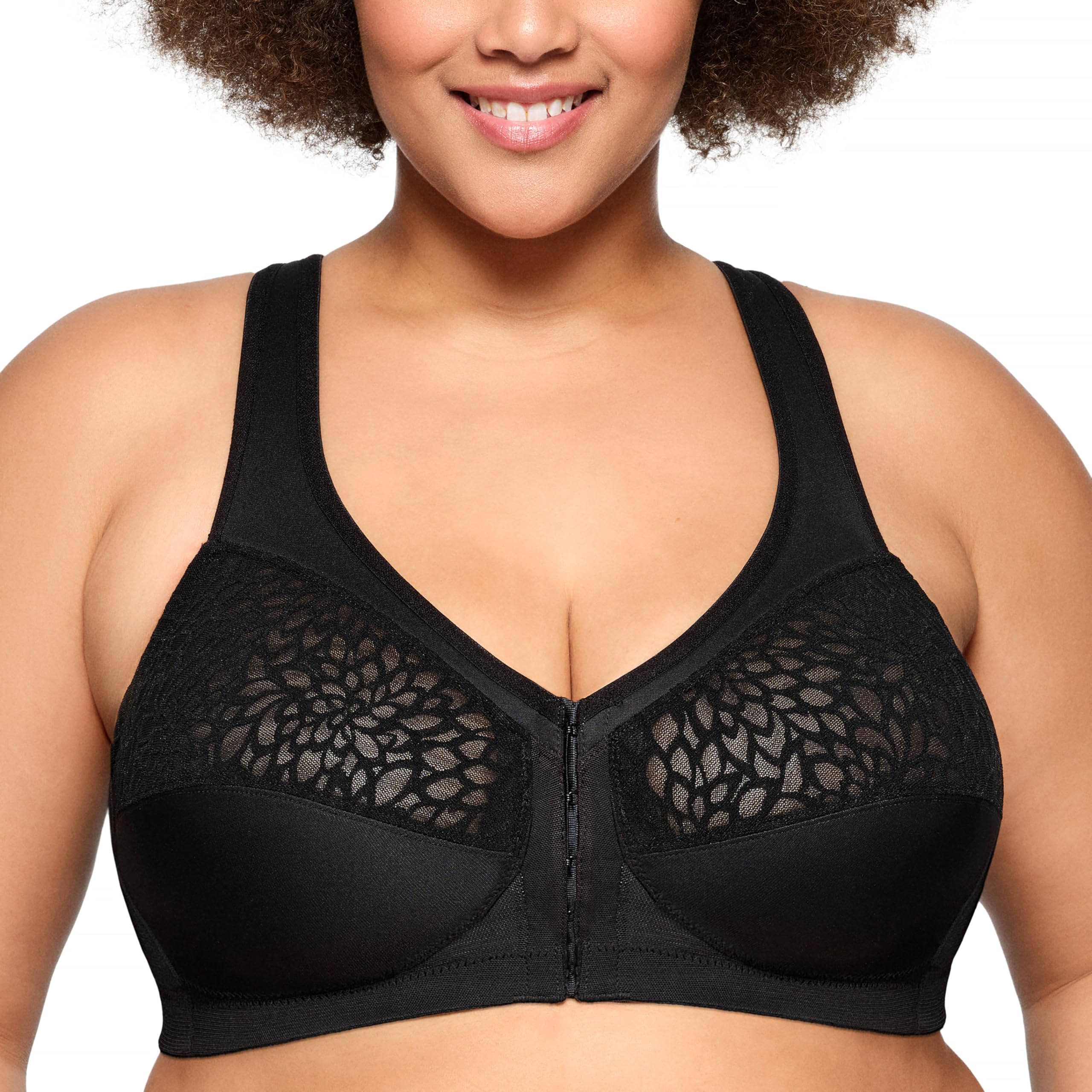 Glamorise Soutien-​Gorge MagicLift Grandes Tailles Dos Nageur et Fermeture Frontale n°1206