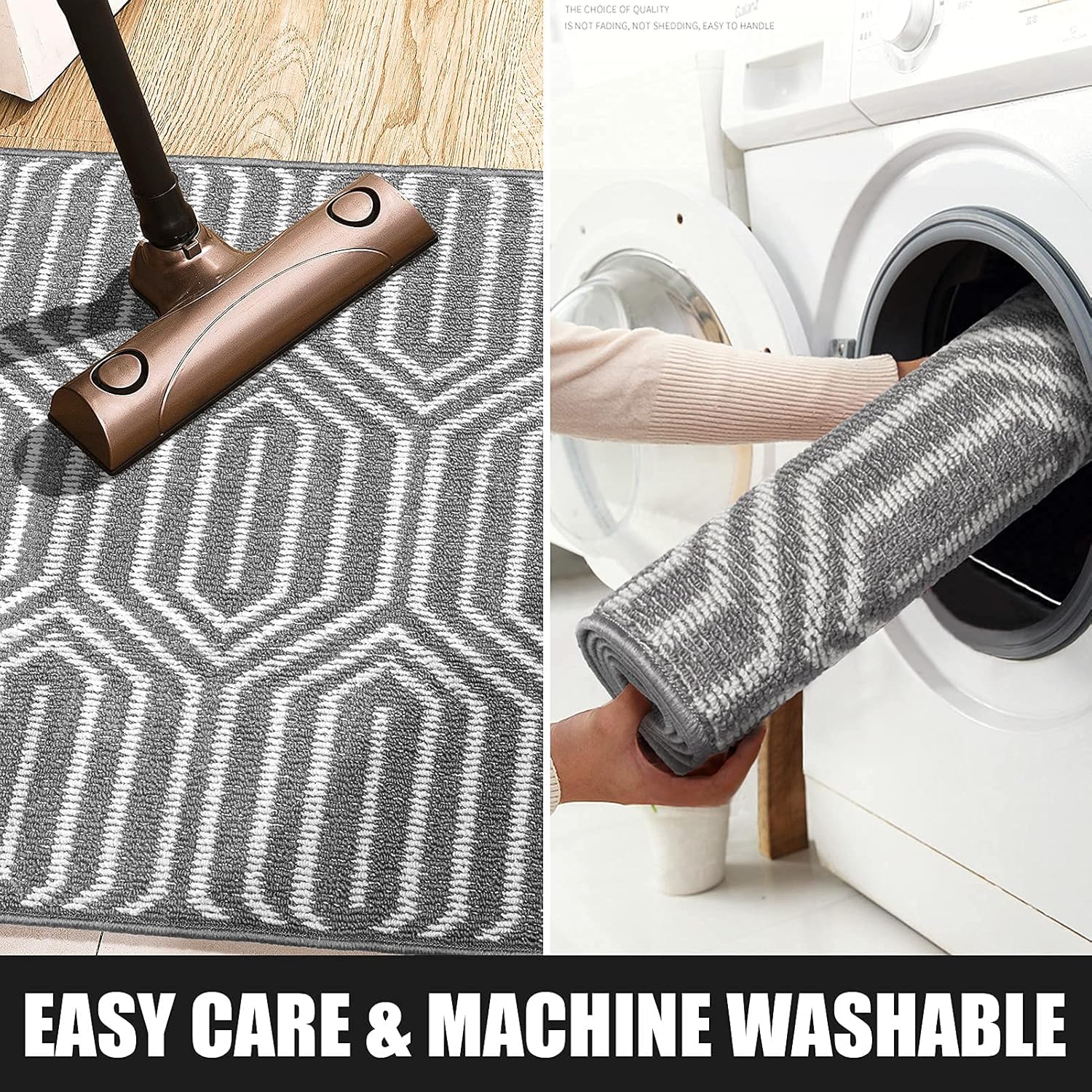 Indoor Doormat 32"x 40", Absorbent Front Back Door Mat, Rubber Backing Non Slip Floor Mats Inside Mud Dirt Trapper Outside Entrance Door Rug Carpet, Machine Washable Low Profile-Grey Time Cloister