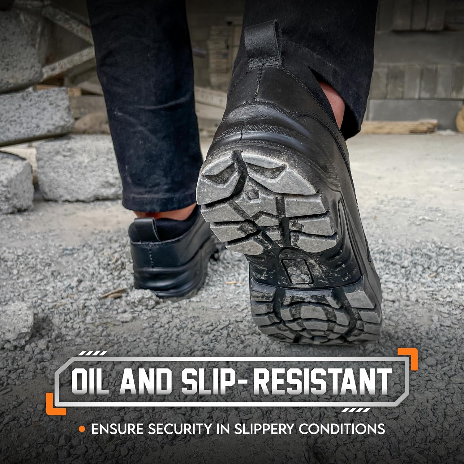 Men’s Slip-On Steel Toe Work Boots Real Leather – Waterproof, Slip-Resistant Safety Shoes for Construction, Industrial & Outdoor Jobs – Lightweight & Comfortable
