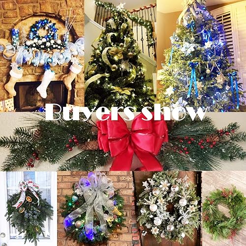 Miniatura 5 de Honbay 2 rollos de alambre floral verde flexible resistente de calibre 22 – Alambre de paleta para coronas, árboles de Navidad, adornos para colgar