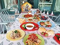 Vista 7 de POSATE Plastic Plates Disposable 60 PCS, Heavy Duty 30 Dinner Plates 10.25" and 30 Dessert Plates 7.5" for Party, Red Rojo