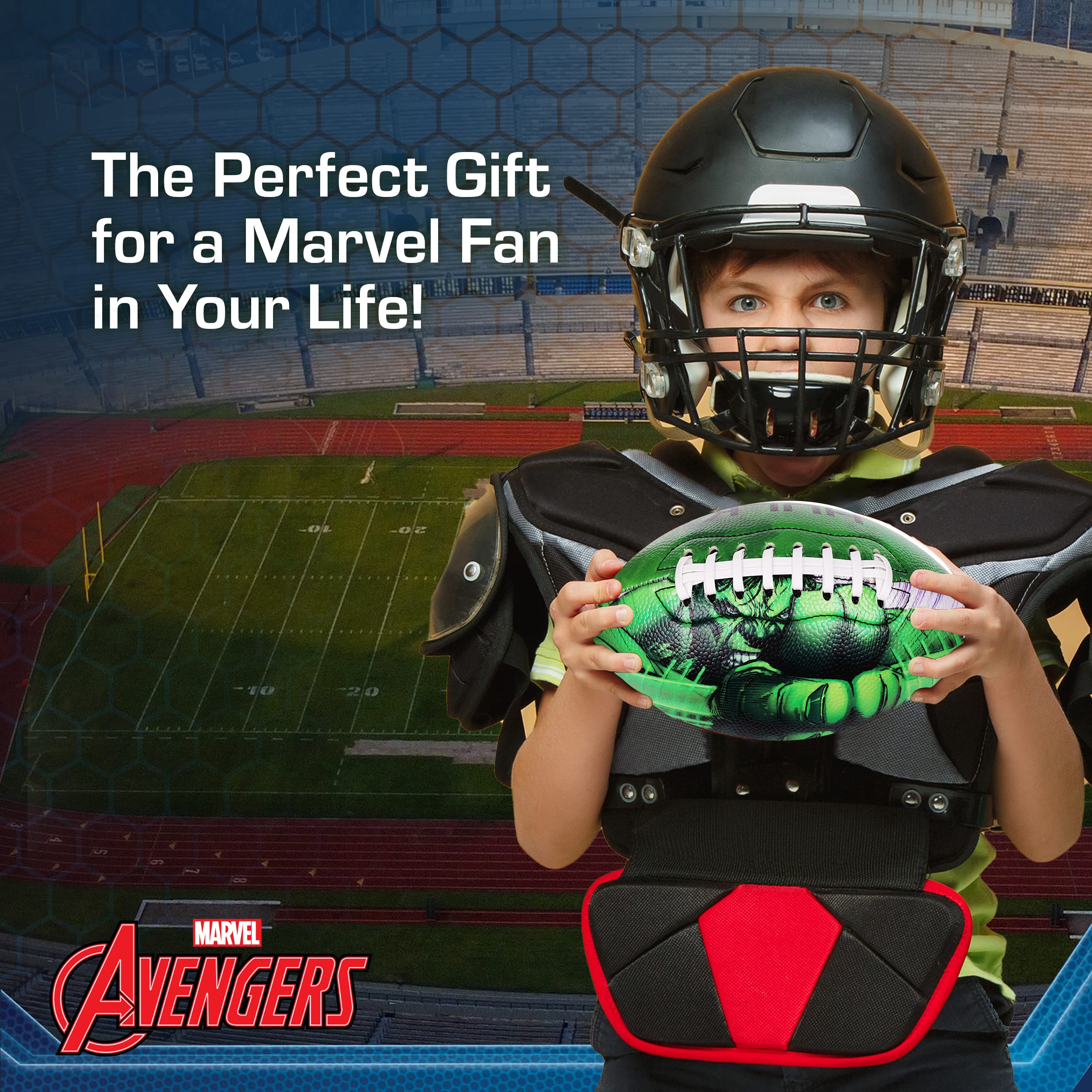 Marvel Avengers Hulk Youth Football, Small Mini Peewee Futbol for Kids, Size 5, Green : Toys & Games