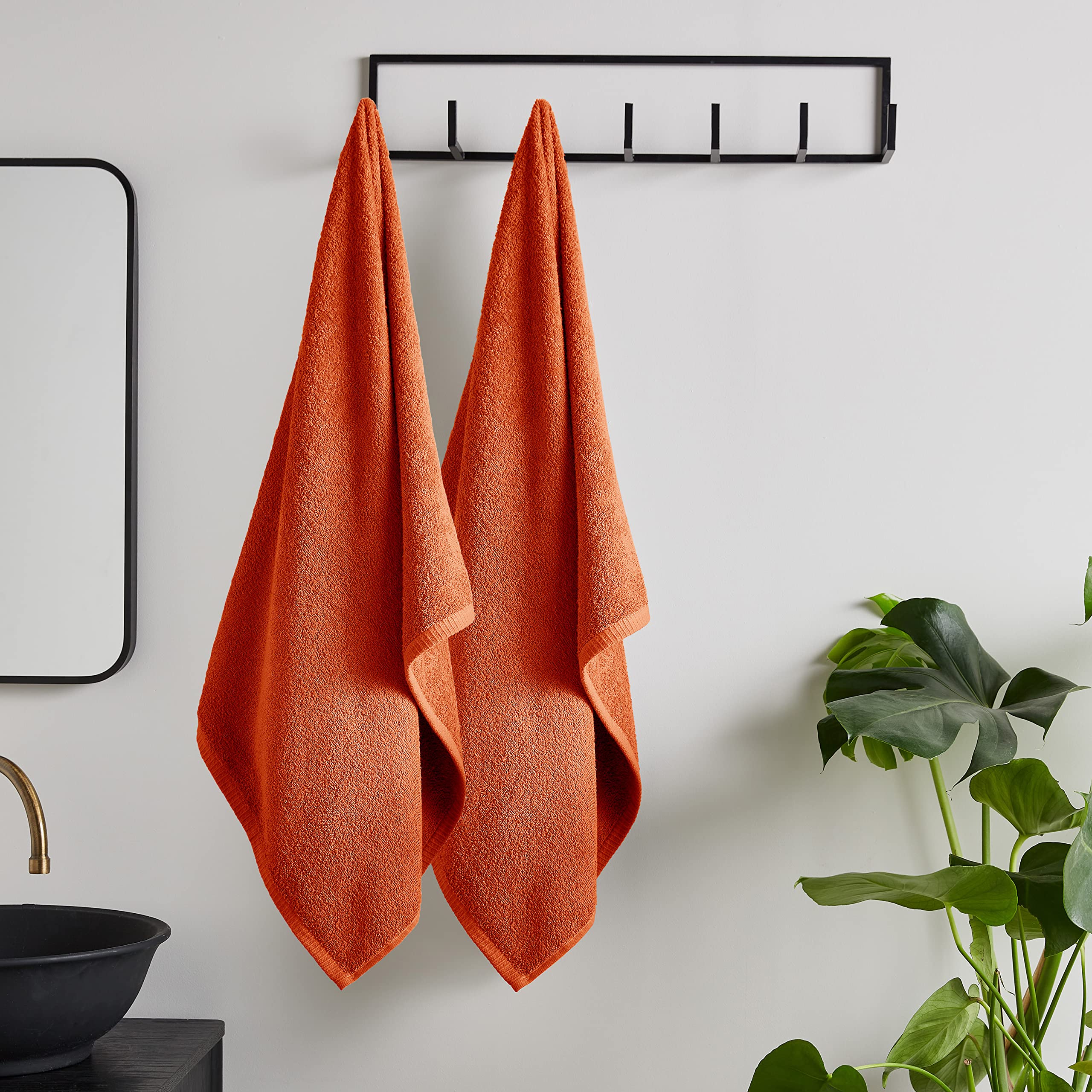 Catherine Lansfield Quick Dry Cotton Bath Sheet Pair Orange
