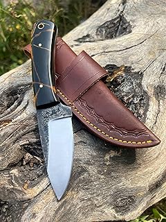 – 65MN Carbon Steel 7.5" inch Stainless Full Tang Hunting Knife - Fixed Blade Bushcraft Knife with Sheath Belt Loop – Outdoor Best Survival Bushcraft Knife Christmas Gift for Him - Hand Forger Hunting Crafts
