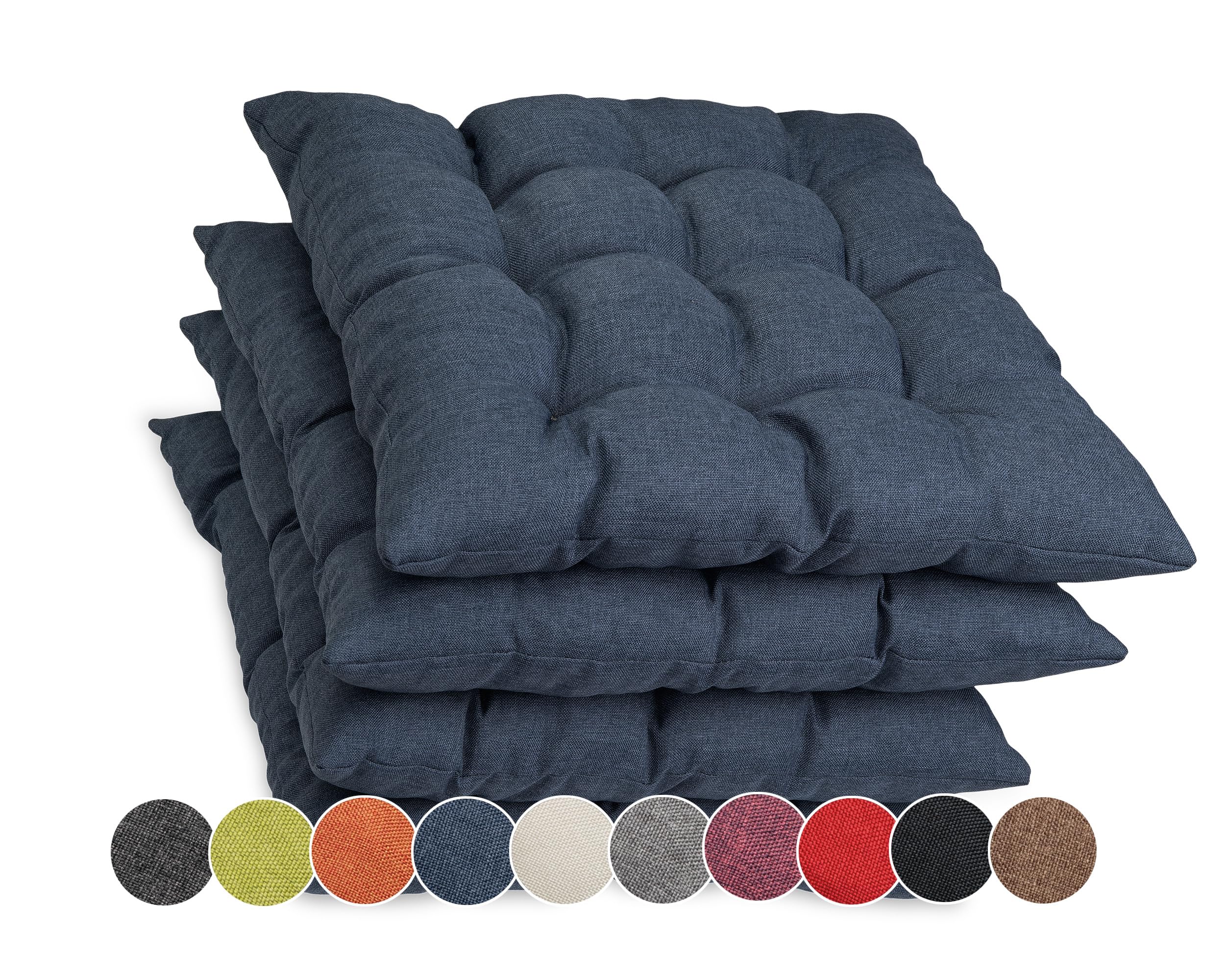 Pcinfuns Set Di 2 Cuscini Per Sedie Da Esterno – 48x48x12 Cm – Imbottiti In Fibra Spessa – Colore Grigio Chiaro – Per Vimini E Giardino