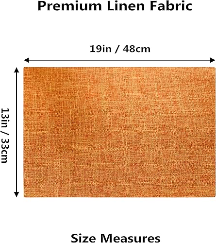 Vista 34 de Home Brilliant Juego de 4 manteles individuales de lino azul, resistentes al calor, manteles individuales para mesa de comedor, manteles Índigo