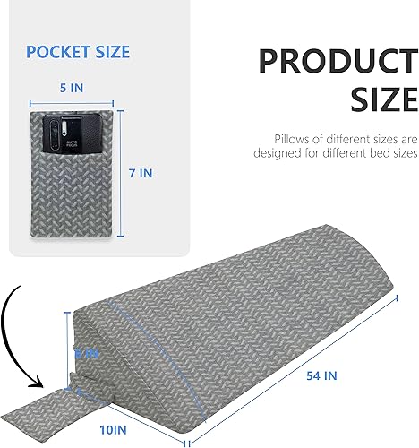 Miniatura 2 de Tapón de almohada de cuña para cama matrimonial, relleno de huecos de colchón con cuña triangular para espacio de cabecera, posición de bolsillo