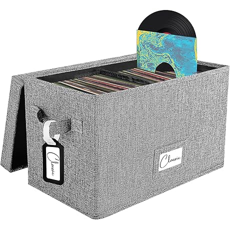 Sturdy Plastic CD Storage Box for Vinyl Record | 80-Record Capacity