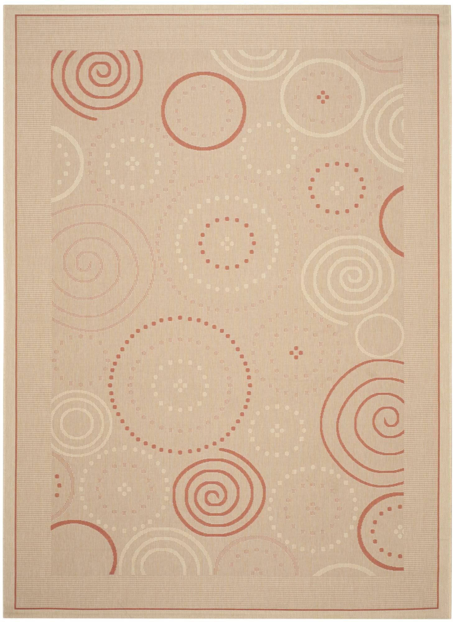 SAFAVIEH Courtyard Collection 8' x 11' Natural / Terra CY1906 Indoor/ Outdoor Waterproof Easy-Cleaning Patio Backyard Mudroom Area-Rug