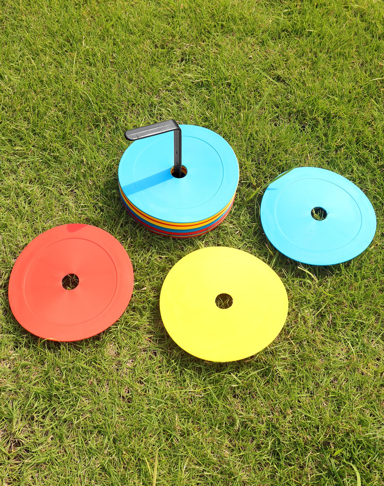 QWORK® Plats cône de marquage, Disponible en 15 cm ou 23 cm - Plot Sport pour Football, Basket, Handball et Plus