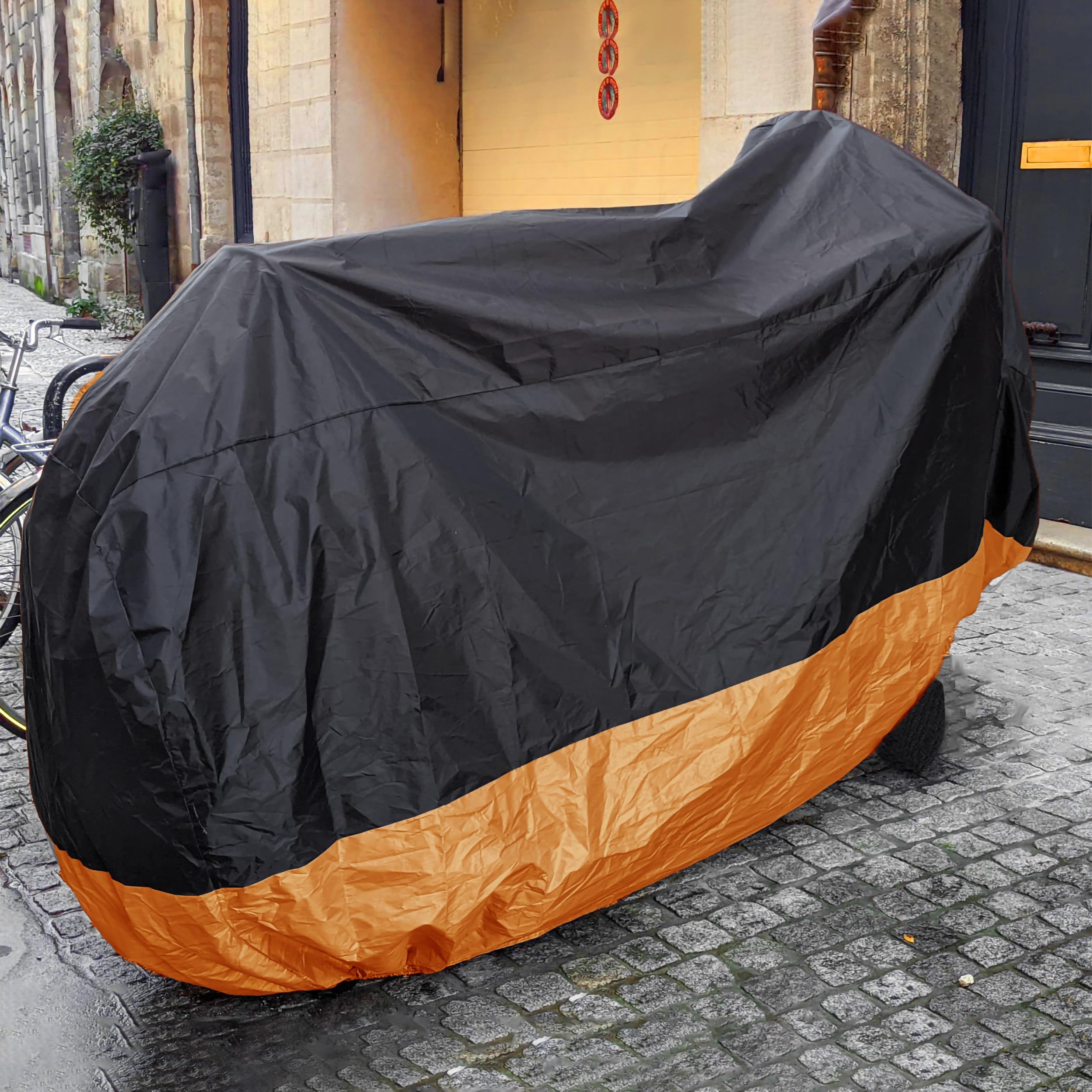 Telo coprimoto XXXL impermeabile per Harley per Ultra Classic Davidson, grande per Street Glide per Electra per Touring FLHTCU per Road King per GL per Honda per Goldwing Outdoor Weather (arancione