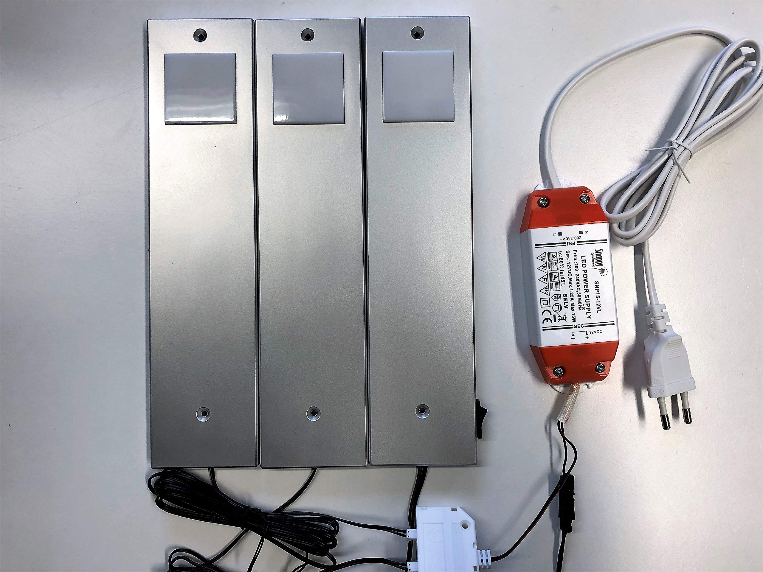 ACCE LED Unterbauleuchte Küchen Möbel Leuchte Warmweiß inkl Konverter ein Strahler mit Schalter (3er Set)