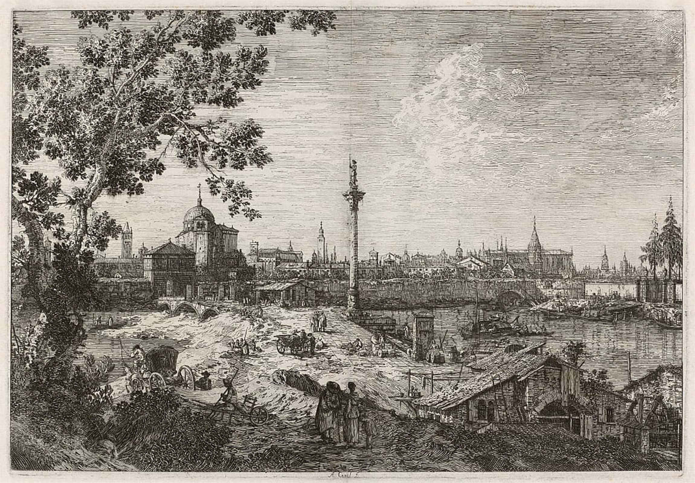 POSTERIIk Famous Modern Artwork Art Mural Imaginary View of Padua by Canaletto Oil Paintings Pictures for Home Decor 60x90cm