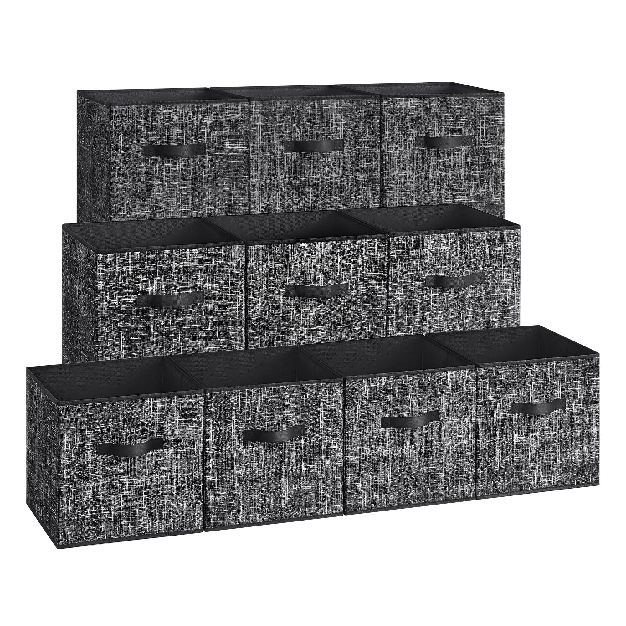 SONGMICS 13x13 Fabric Storage Bins β 10 Pack, Ink Black