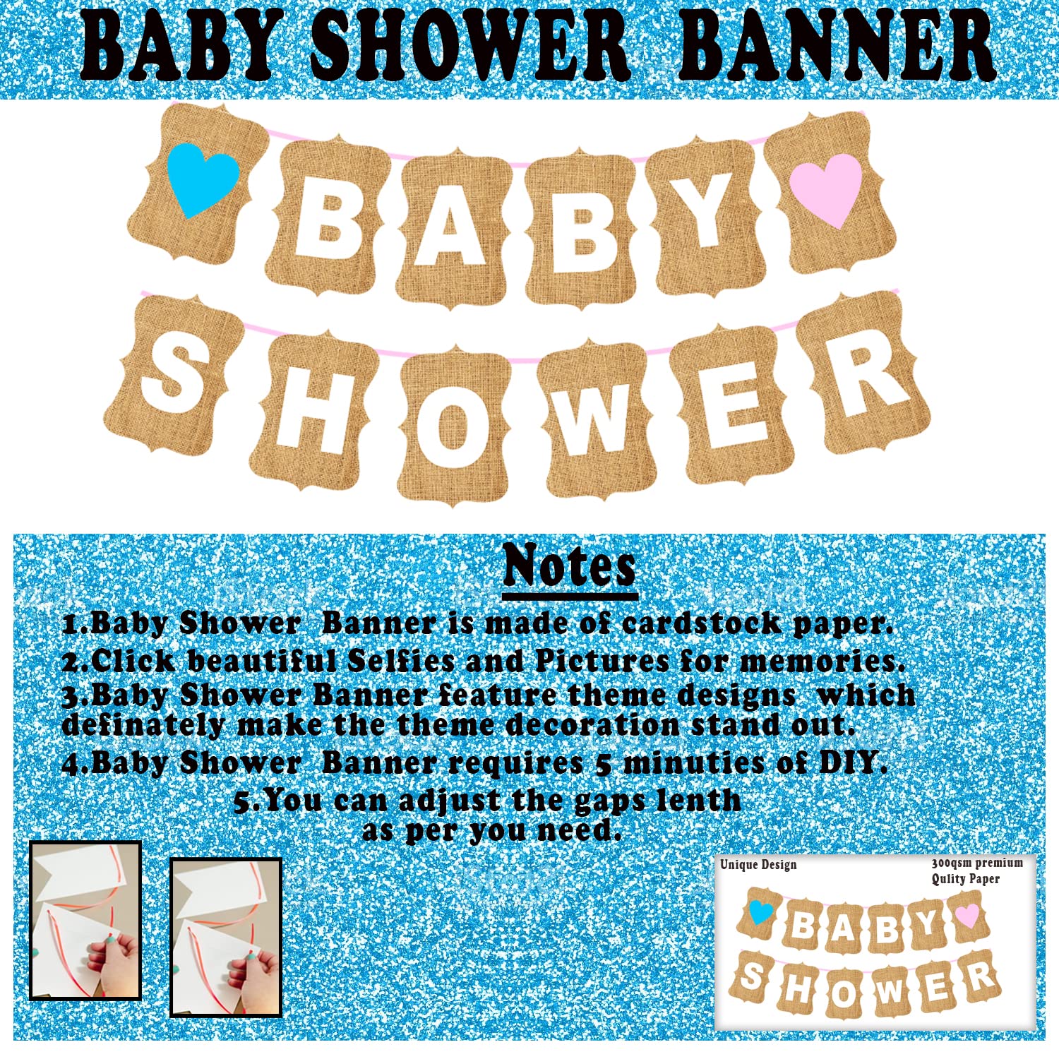 Party Propz Baby Shower Decoration Items - Combo of 48 Pcs | Baby Shower Decorations | Mom To Be Decoration Items Set | Baby Shower Banner(cardstock) | Mom To Be Sash, Baby Shower Balloons 3