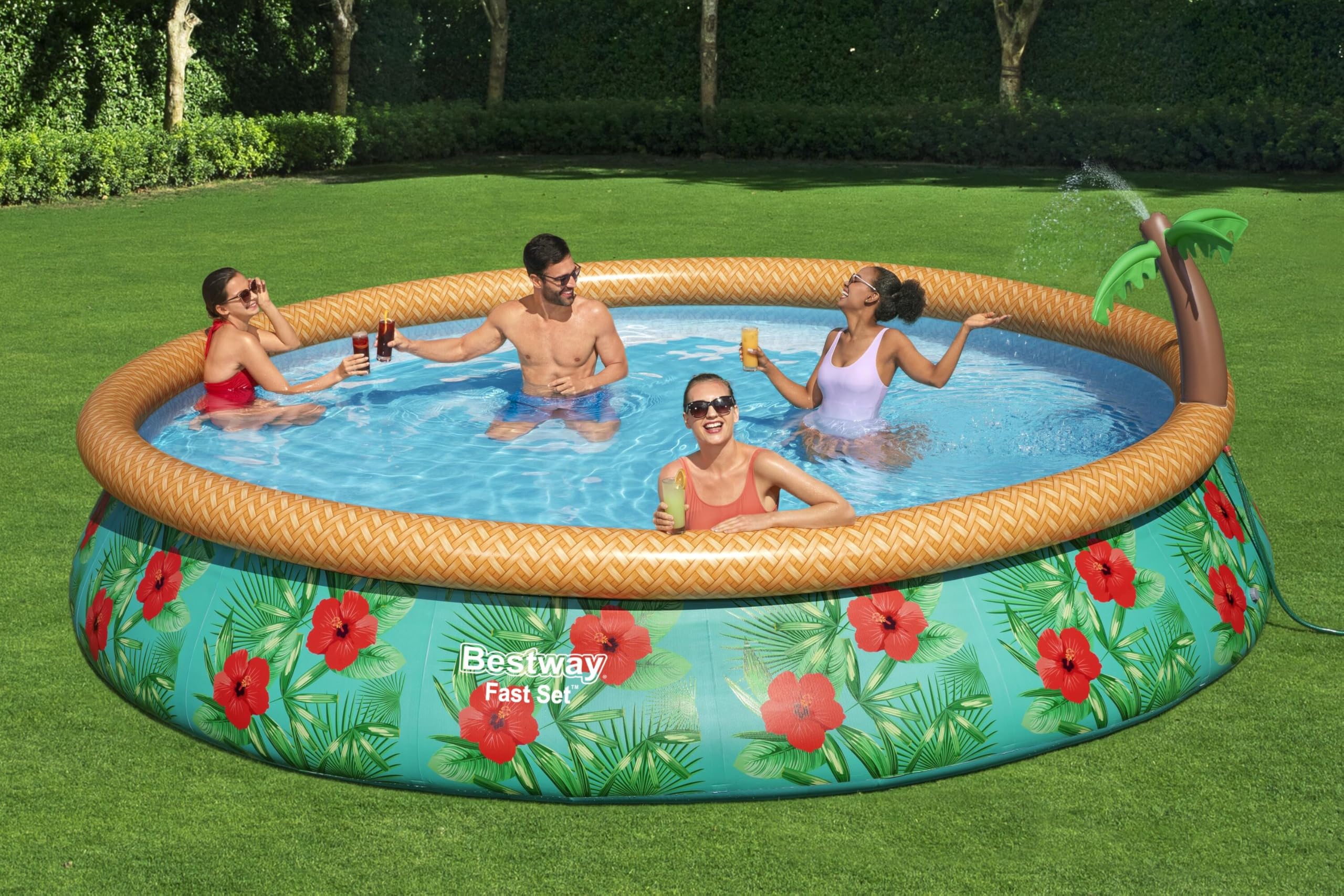 Bestway Fast Set™ 15' x 33"/4.57m x 84cm Paradise Palms Pool Set