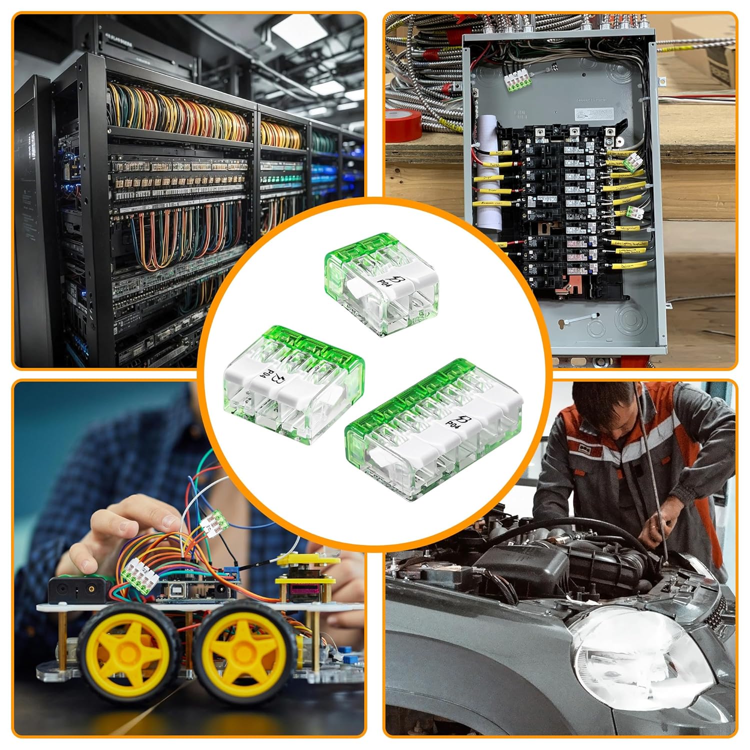 Lever Nuts 78pc Compact Splicing Wire Connector Assortment with Case，Includes (34x) 2 Port, (26x) 3 Port, (18x) 5 Port， AWG 12-24